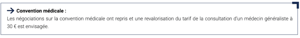 revalorisation possible du tarif de la consultation d'un médecin généraliste à 30€