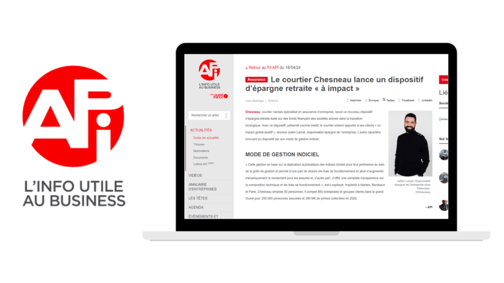 Le courtier Chesneau lance un dispositif de retraite à impact - un article de API l'info utile au business