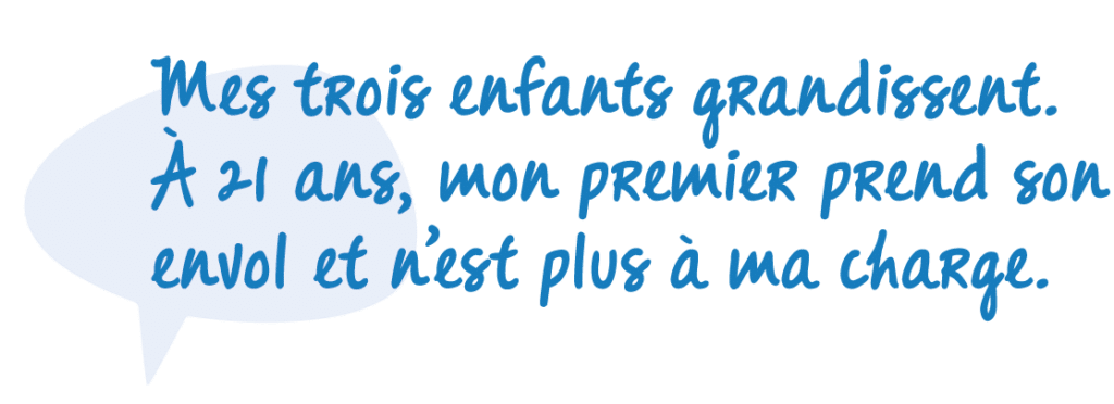 Situation qui change, le contrat aussi. Enfants qui grandissent, mon premier n'est plus à ma charge.